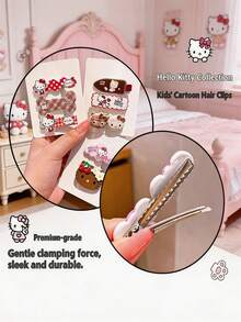 Sanrio 10件組可愛髮夾套組，女孩用多功能髮飾，親膚粉色髮飾套組，情人節理想禮物，日系卡通髮飾與側夾，美感設計 - 髮夾 - 查看 7