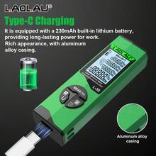 L.A.OL.A.U L.AOL.AU 新款家居裝飾雷射測距儀 30m / 50m 可選 Type-C 充電式 高精度多模式測量 50 組數據儲存 電子角度 (僅限 50m 型號) 迷你便攜式裝修測量工具 - 薄荷綠 - 查看 7