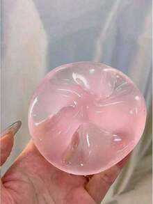 Pink Handcrafted Coconut Oil Squishy Balls, Squeaky Interactive Squeeze Stress Balls, Bendable Shapable Dual Rebound Vent Toy, Ultra Soft Comfort Touch Hand Sensory Toy, Compact Easy Carry Leisure Toy, Great For Anxiety Relief, Focus Improvement & Emotional Release, All-Age Tactile Play Toy For Daily Entertainment - 原色 - 查看 4