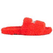 Balenciaga Furry Slide Red White Women's Red - 紅色 - 查看 2