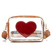 Bolso de mano moderno y versátil para mujer, estilo casual elegante con un toque de alta gama, bolso de hombro estiloso ideal para ir de compras, nuevo bolso bandolera de otoño 2026, bolso cuadrado pequeño casual transparente en forma de corazón, bolso de cámara de moda, disponible para compra al por mayor. - Blanco - Ver 11