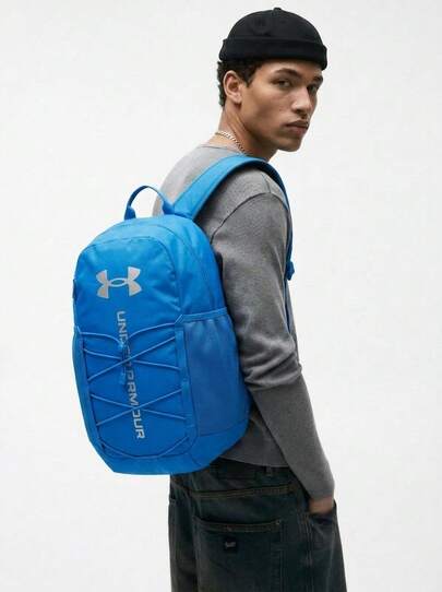 Under Armour Hustle Sport 6.0 Unisex Backpack Blue Atlantis / Black / Metallic Silver