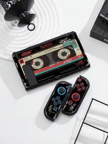 1pc Retro Cassette Tape Pattern Compatible Protective Case For Nintendo Switch 2/Switch NS/Switch OLED, New Generation, Black, TPU Soft Shell, Universal Controller Protective Cover, Switch Accessories, Anti-Drop, Anti-Slip, Scratch-Resistant, Stylish - Multicolor - View 10