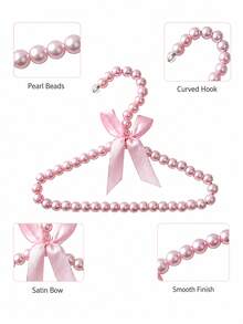 Children's Pearl Hanger, Small Pearl Bow Hanger, Elegant Standard Hanger, Suitable For Children, Babies, Pet Dogs (White), Valentine's Day Heart - Pink - View 8