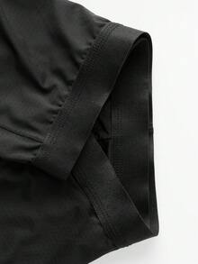 Norcotton 2pcs/Pack Men's Nylon Mesh Plus Size Long Boxer Briefs, Extra Wide & Extra Long, Suitable For Tall And Big Men - Black - View 5