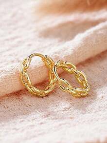 1 Pair Charming Hoop Earrings, Designed For Women, Suitable For Weddings, Engagements, Anniversary Parties, Valentine's Day Gifts - 1# - View 6
