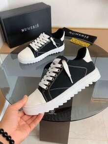 2026新款原創Numeris低筒時尚百搭運動鞋，復古休閒運動鞋，奢侈品牌，正裝鞋，禮物，大尺碼，情侶鞋，附鞋盒 - 黑色 - 查看 3