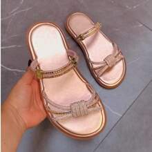 Women's Flat Platform Sandal All In Rhinestone Party Bohemian Party Shiny Rhinestone Party Wedding Office - Bronze - View 2