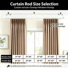 1 Set Suitable For 24-156 Inches, 5/8 Inch Decorative Curtain Rod Set, White Splicing Single Window Curtain Rod For Bathroom, Bedroom, Living Room, Outdoor Patio, Kitchen, Small Curtain Rod - American Style - White - View 5