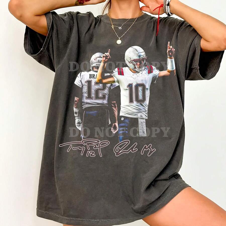 C.Omfort Colors D.Rake Maye & Tom With Signature T-Shirt - Black - View 1