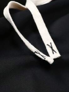 男士短褲－夏季必備，配有彈性抽繩腰帶與「American Handwriting」印花，適合多功能運動穿搭 - 黑色 - 查看 8