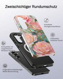 Galaxy S2 Handyhülle, schlanke Silikon-Hartschale, Y2K-College-Stil mit Blumenmuster, stoßfest, für Frauen, Marmortextur mit geprägtem Blumenmuster. - Weiß 3 - Übersicht 2