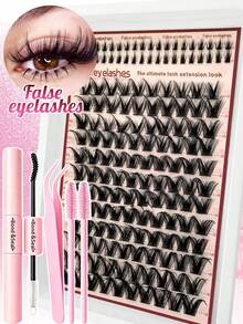 Eimny 320Pcs Manga Style Lash Clusters Kit, D-Curl Natural Look Eyelash Extension Kit, 0.05Mm Ultra-Thin Invisible Band, Fine Individual Lashes, Spiky Fairy Cluster Lashes,DIY Eyelash Extensions For Home Use - Multicolor - View 11