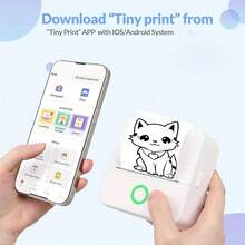 Printer Mini, Mesin Stiker Termal Tanpa Tinta Portabel dengan 10 Gulungan Kertas, Cocok untuk Foto, Catatan, Hadiah, Kwitansi, Daftar, dan Scrapbooking DIY - Penggunaan di Rumah dan Kantor - MultiWarna - View 6