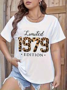 Short-Sleeved Top With Letter Print, Women's Casual Shirt With Round Neck, Short-Sleeved T-Shirt, Women's Clothing - 白色 - 查看 6