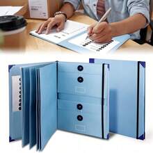 1 pieza Organizador de documentos | Bolsa de documentos expandible con encuadernación de tela teñida personalizada, adecuada para documentos importantes, carpetas de emergencia, certificados de nacimiento, tarjetas de social, pasaportes, fotos y cartas - Multicolor - Ver 7
