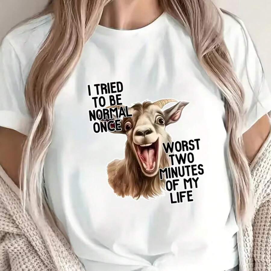 Printed T-Shirt For Men And Women - White - View 1