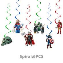 Marvel 1 bộ trang trí tiệc siêu anh hùng Avengers, đầy đủ phụ kiện theo chủ đề với băng rôn "HAPPY BIRTHDAY", khăn trải bàn, đĩa, bóng bay, hình cắt & dụng cụ ăn uống, có hình Iron Man, Captain America, Hulk & nhiều nhân vật khác, bền & tái sử dụng được, hoàn hảo cho các buổi lễ theo chủ đề - Nhiều màu - Xem 5
