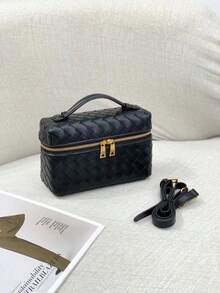 BV Bottega Bang Bang, bolso de mano de mujer de cuero genuino tejido a mano de Andiamo Clutch Campana, bolso tipo caja, nuevo modelo 2026, bolso acolchado para mujer, elegante bolso bandolera, bolso de hombro. - Negro - Ver 2