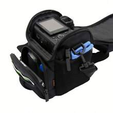 [Funda para cámara digital] Bolso de hombro para SLR - Impermeable y ligero para cruzar el Body para D40/DSLR, accesorios esenciales para fotografía de viaje (gran capacidad) - Gris - Ver 5