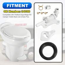 Durable 34100 Flush Valve Kit For RV Toilets, Leak-Proof Water Valve With Precision Seal, Quick Install For Camper Sanitary System Maintenance - White - View 7