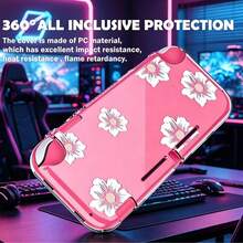 1件/套 透明樱花/猫爪图案保护硬壳，适用于Switch/Switch Lite游戏机 - 彩色 - 查看 2