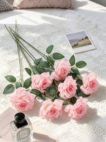 20pcs/10pcs Pink Artificial Roses With Stems, Easy To Maintain ...