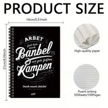 100-Page Spiral Bound Notebook, Nordic Style Suitable For Work & Study, Black & White Artistic Cover With Unique Text, Elegant Yet Practical. Ideal For Daily Records, Planning, Or As A Diary. Great Gift Choice For Graduation, Birthday, Adding Ritual To Life. - A - View 2