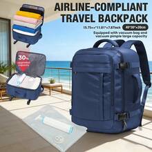 Airline Standard Vacuum Compression Travel Backpack, 40*30*20cm Carry-On Backpack, Large Capacity Weekend Bag, Waterproof Multi-Compartment Backpack, Fits 15.6-Inch Laptop For Air Travel, Business Travel And Overnight - Multicolor - View 7