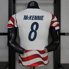 26-27 Season US National Team Home Red And White Color Scheme No. 8 McKENNIE Fan Edition Breathable Sports Short Sleeve Jersey - 26-27 美國主場 - NO. 8 - 查看 1