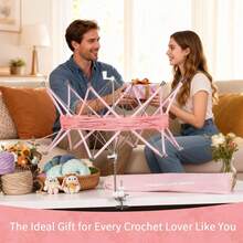 SPEENSUN Yarn, Adjustable Angle/Height Yarn Turn Loose Yarn Into Tidy Skeins, Easy To Install And Foldable, Perfectly Paired With Yarn Winder, With Storage Bag And Packaging Box - Pink Plastic - View 8