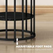 Set Of Two Marble-Effect Coffee Tables - Black - Black - View 7