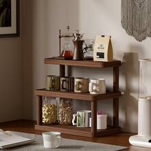 1 pieza Estante de almacenamiento de escritorio de madera vintage, organizador de cosméticos de varias capas, estante de almacenamiento multifuncional para el hogar, estante de especias de cocina, soporte para tazas/mugs, lápiz labial, perfume, taza de té, estante de exhibición abierta para frascos de especias, estante de encimera ahorrador de espacio - Multicolor - Ver 5