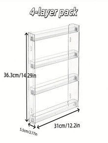 1個壁掛式多功能化妝品收納架，透明塑料材質，可拆卸，3/4/5層，適用於浴室/臥室收納，動漫徽章/胸針展示 - 無色 - 查看 2