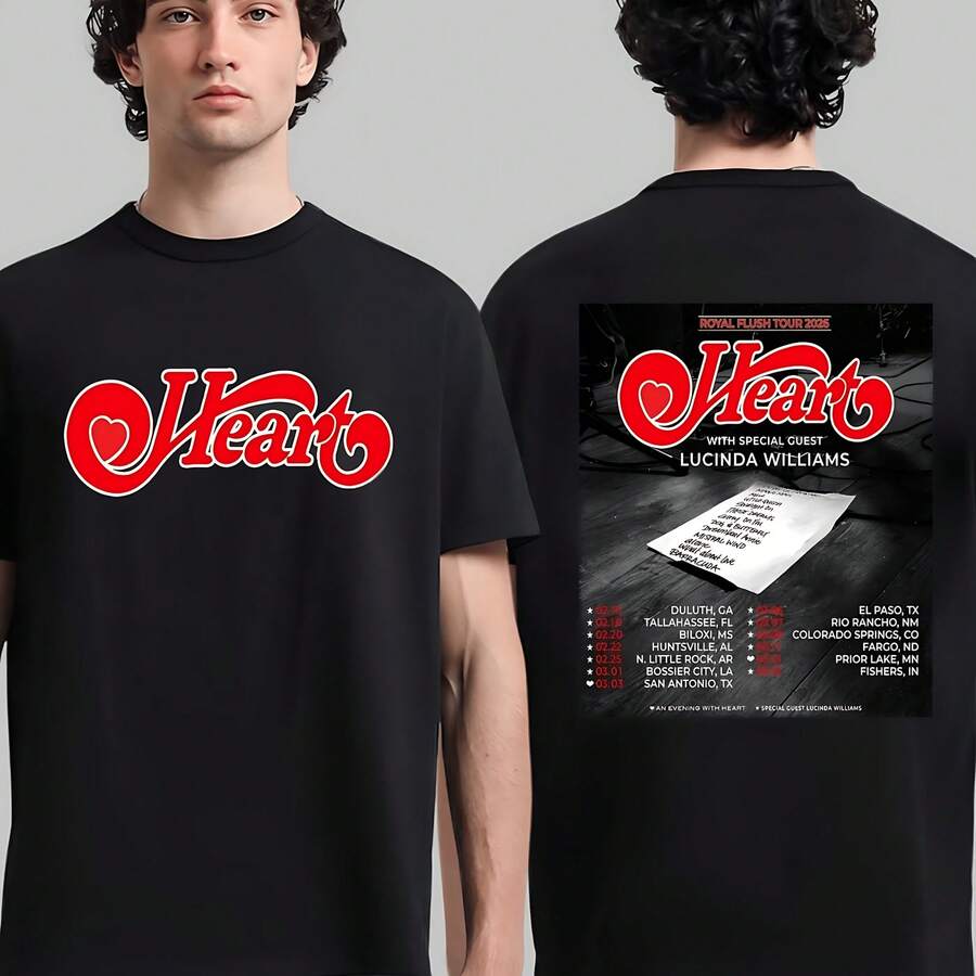 Heart Announce Winter 2026 US Tour T-Shirt - Black - View 1