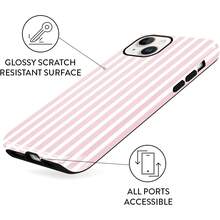 Gestreifte Sommer-Handyhülle, geeignet für iPhone14 / iPhone13 ,, mit einem schönen sommerlichen rosa-weißen Musterdesign, eine Schutzhülle geeignet für Mädchen, doppelschichtige stoßfeste bunte Silikonhülle. - Weiß 6 - Übersicht 7
