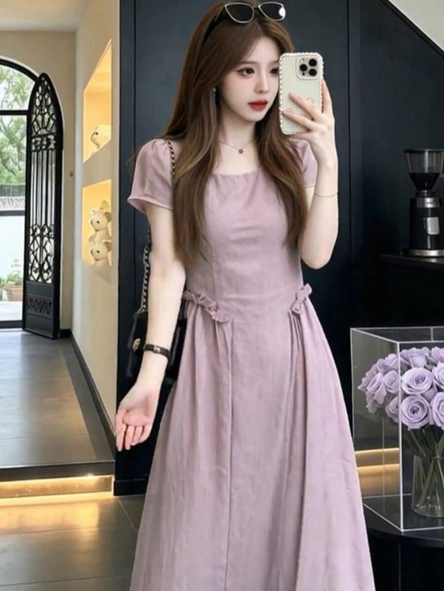 Y6Y 2026 New Women's Purple Summer Beach Vacation Dress Elegant - Purple - View 1