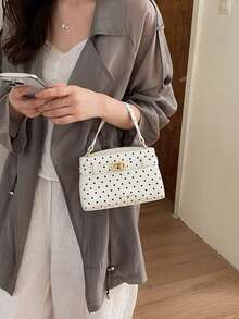 Fashionable Multi-Purpose Color-Block Casual Women's Handbag - White - View 3