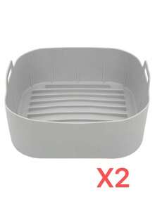 1pc Kitchen Tool, Air Fryer Oven Accessory, Easy To Clean Non-Foldable Air Fryer Inner Basket, Air Fryer Oven Accessory - Grey - View 9