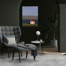 Póster de lienzo plano 2D de 1 pieza, Una playa solitaria, arte elegante sin marco, ideal para decorar habitaciones, espacios de estar, oficinas y restaurantes, un regalo de cumpleaños ideal y de alta calidad para la decoración de dormitorio, sala de estar y oficina - Enmarcado - Ver 2
