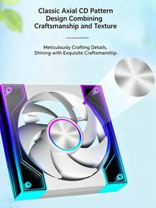 Panoramic Lens ARGB Case Fan, Low Noise Hydraulic Bearing With Anti-Vibration Pad Design, Temperature Control Computer Cooling Fan - 查看 5