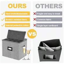 Caja para copas champán VERONLY con divisores contenedor para copas champán organizador caja para copas champán 12 copas - Gris - Ver 7