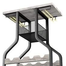 Rustic Freestanding Metal Wine Rack Table – Multi-Functional Bottle & Glass Holder Stand With Wood Countertop, Storage Shelves – Perfect For Home, Kitchen, Dining, Living Room – Compact Design - Grey - View 5
