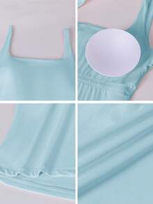 Áo tank top thể thao nữ Aoqta Sports mùa hè, màu trơn, không tay, hở lưng, có đệm ngực, dáng ôm, thích hợp cho yoga, chạy bộ, tập luyện và mặc hàng ngày. - Màu xanh lam - Xem 12