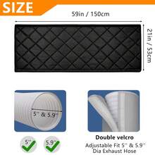 Cubierta aislante para manguera de escape de aire acondicionado portátil de 5 pulgadas y 5.9 pulgadas, fácil instalación con correa ajustable, disponible en gris claro y negro - A - Ver 8