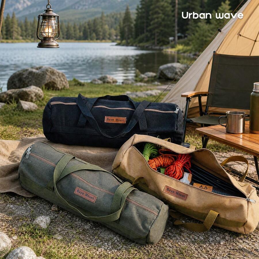 URBANWAVE Buye Mount Canvas Camping Storage Bag, Portable Waterproof Outdoor Equipment Organizer For Tent Poles, Camping Gear - Multicolor - View 1