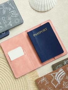 1pc Personalized Name Summer Denim Canvas Texture Passport Holder, Personalized Name Summer Beach Graffiti Pattern Passport Cover With RFID Blocking, Lightweight Travel Wallet And Passport Holder For Women And Men, Handmade Exquisite Travel Accessory, Unique Gift, Holiday Gift - Bright - View 9