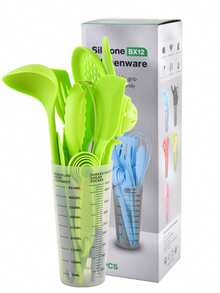 16pcs Silicone Kitchenware Set, Non-Stick Cookware, Heat Resistant, Easy To Clean, Cooking & Baking Utensils, Measuring Cup & Spoon, Spatula - Multicolor - View 14