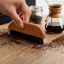 SOKANY Natural Horse Hair Coffee Grounds Cleaning Brush, Wooden Handle, Coffee Residue Removal Tool, Essential For Coffee Makers At Home And Cafes, Won't Damage Surfaces - View 1