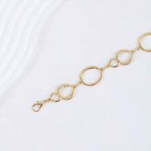Cinto de Cintura com Decoração de Corrente Metálica, Acessório de Corrente de Cintura Versátil e Minimalista para Vestidos, Design de Círculo Oco - Multicolorido - Visão 3